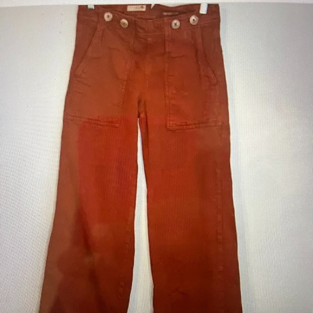 Anthropologie Pilcro The Kit High-Rise Wide-Leg Utility Trousers SZ 26
